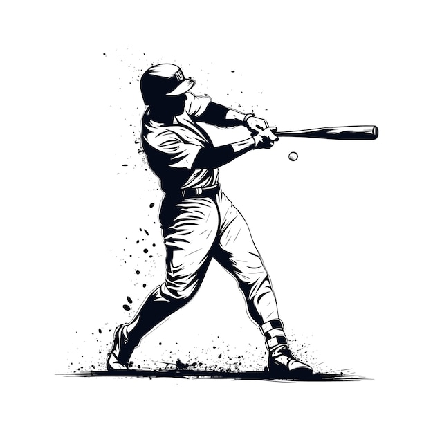 Vector a man hitting baseball vector illustration