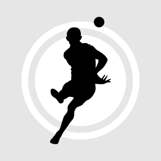 Man hoekschop voetbal silhouet