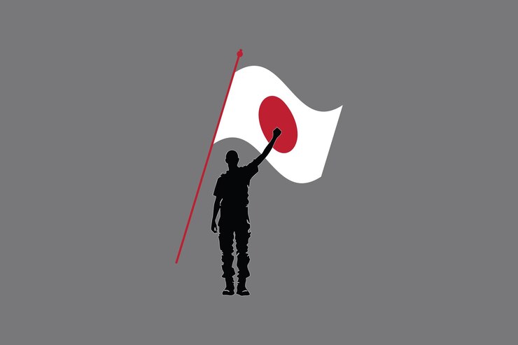 Vector a man holding a flag with the word  s on it