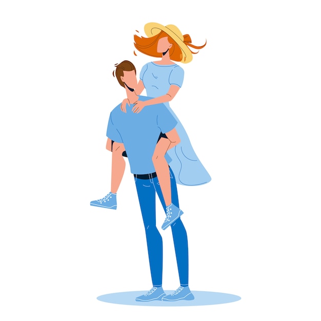 Man Holding Girl Piggyback speelspel