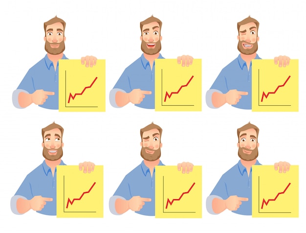 Set di grafici azienda uomo