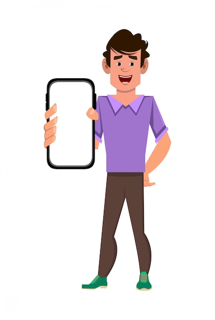 Man holding smart phone