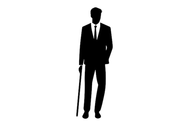 A man holding stick Silhouette