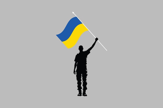 Vector a man holding an ukraine flag flag of ukraine flag ukraine vector ukrainian flag symbol