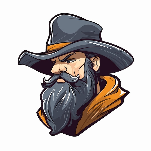 Man hoofd in cowboyhoed avatar illustratie