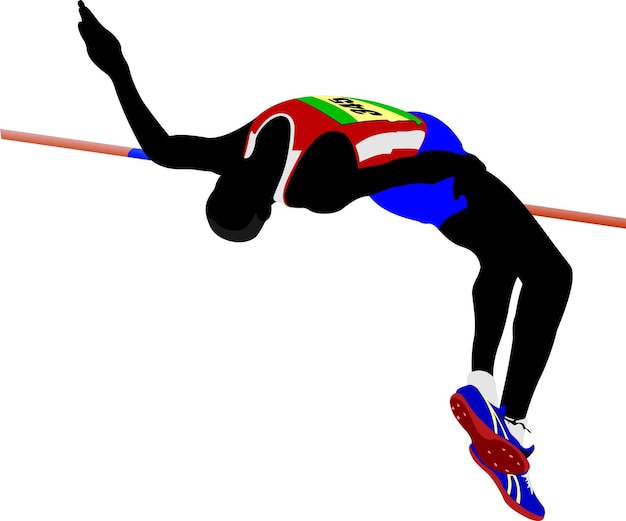 Man hoogspringen Track and field Vector illustratie