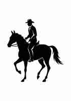 Vector a man on a horse with a hat on