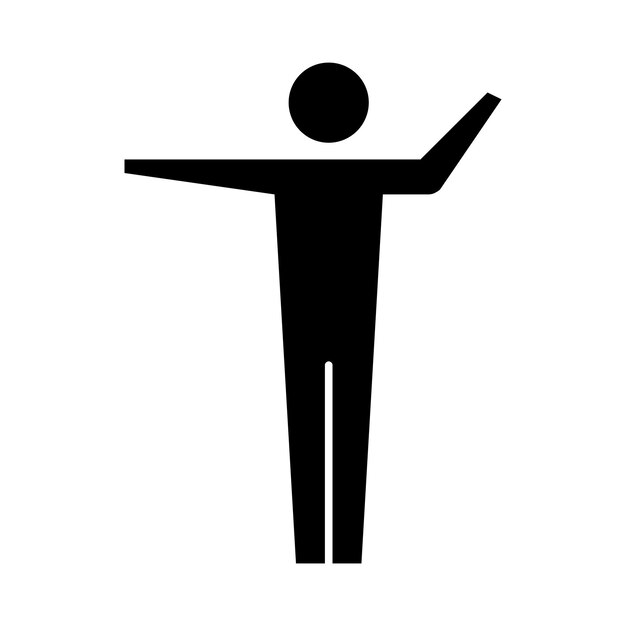 Man icon open arms vector male person with raised hands symbol in a glyph pictogram illustration