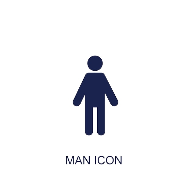 Vector man icon white background