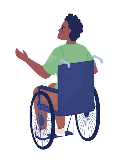Man in rolstoel semi-egale kleur vector teken