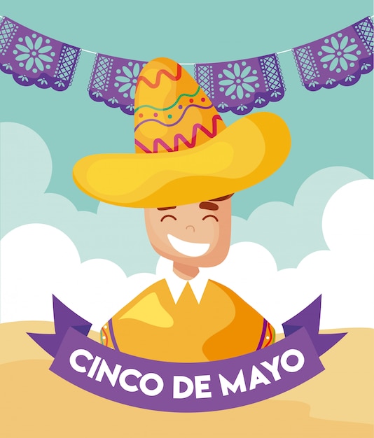 Man in traditionele Mexicaanse klederdracht, cinco de mayo