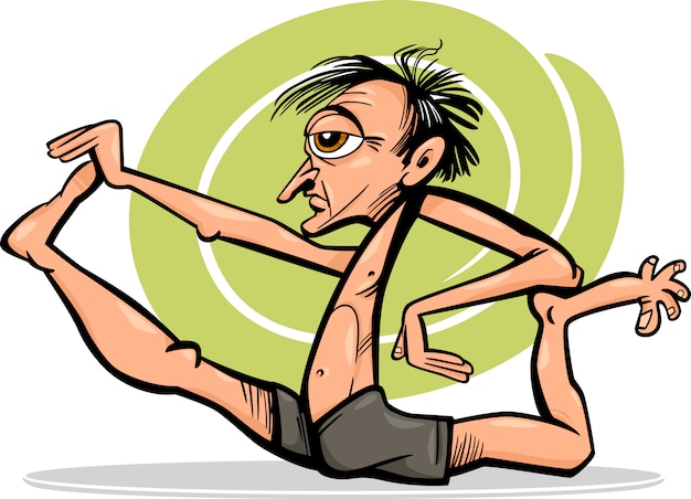 man in yoga asana cartoon afbeelding