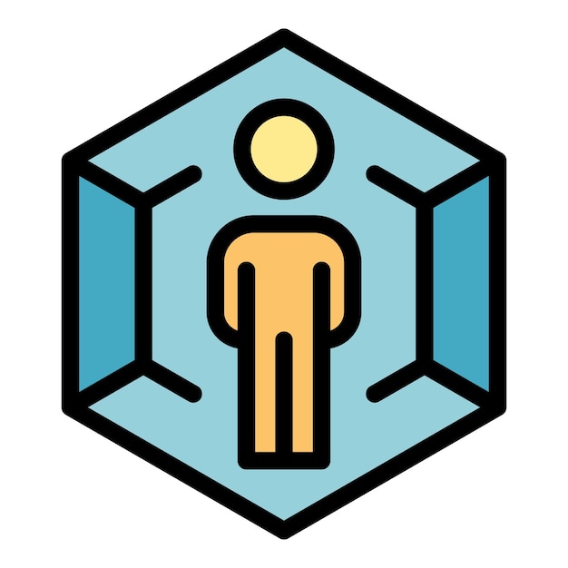 Man integriteit icoon outline vector Core missie Volg focus kleur vlak
