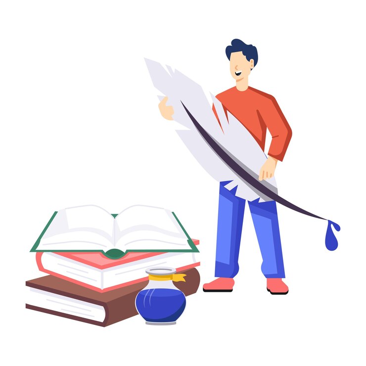 Vector 一個人正在畫一張紙,上面有筆