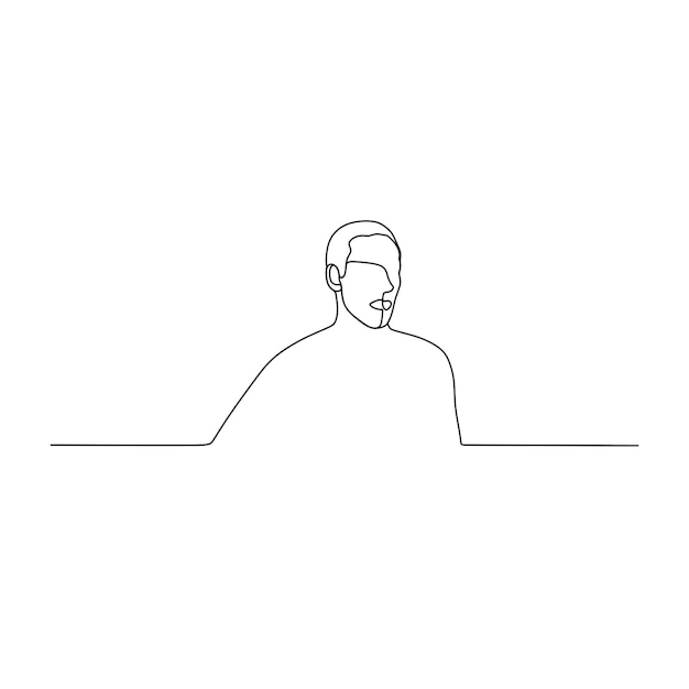 the man is drawn with one line