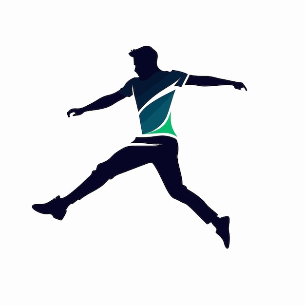 Vector a man is jumping in the air with his arms outstretched