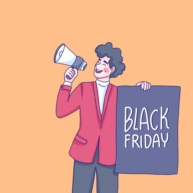 Man is promoting Black Friday sale offers