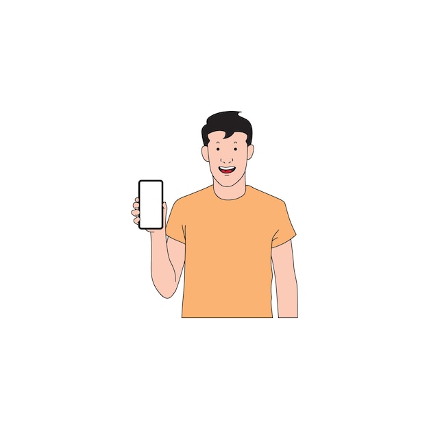 한 남자가 드폰을 보여주고 있다.