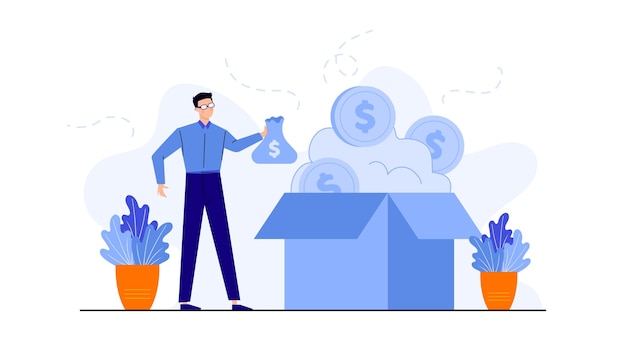 A man is talking about money and profit in invesment