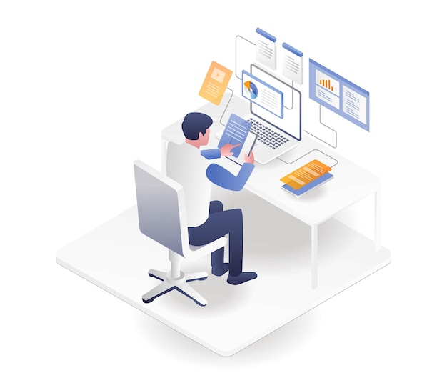 man is testing web application network on smartphone and computer