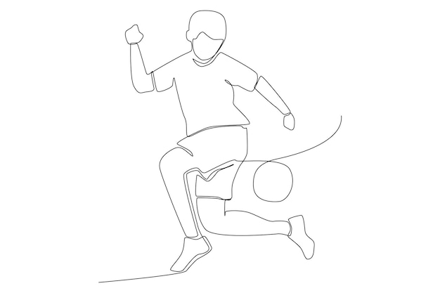 A man juggling a ball on a football or soccer game line art