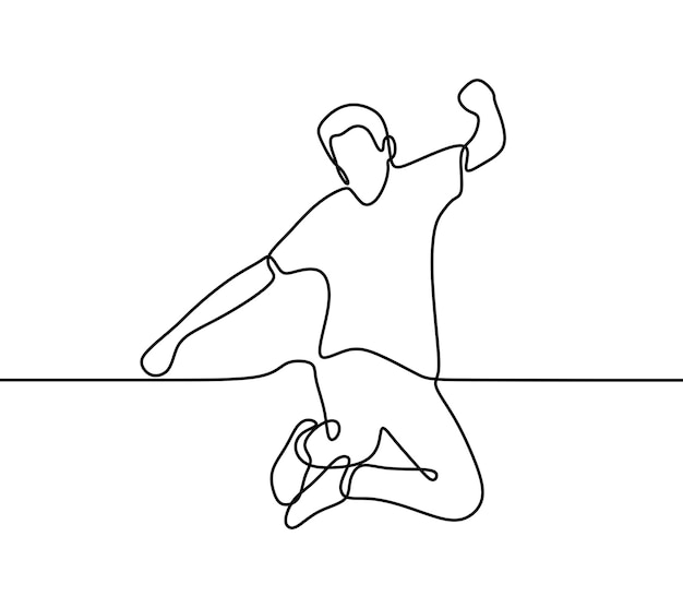 Man jump happy oneline continuous single line art