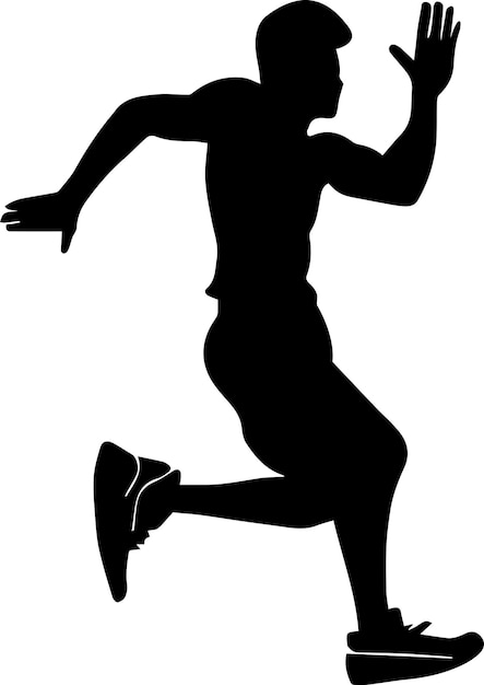 man jumping pose vector silhouette illustration