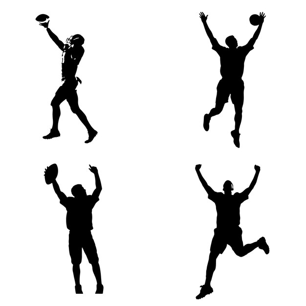 Vector a man jumping with his hands up in the air