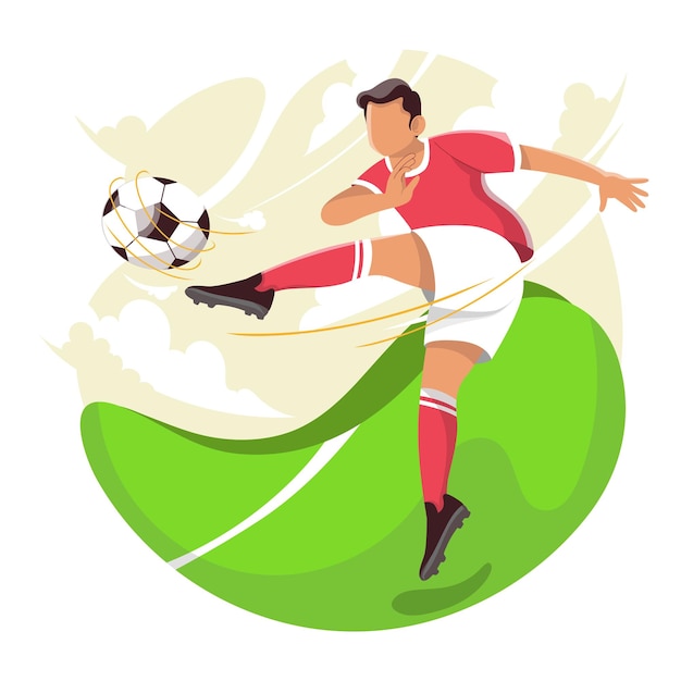 Vector man kicking ball concept