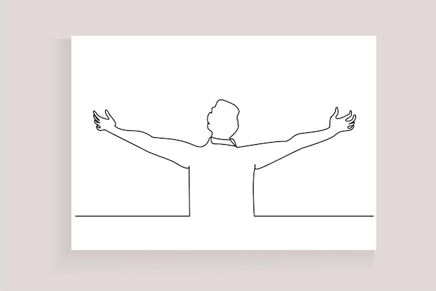 man male happy free win victory peaceful back behind view line art