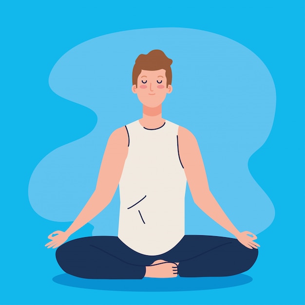 Man meditating, concept for yoga, meditation, relax, healthy lifestyle