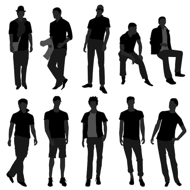 Vector man men male fashion shopping model.