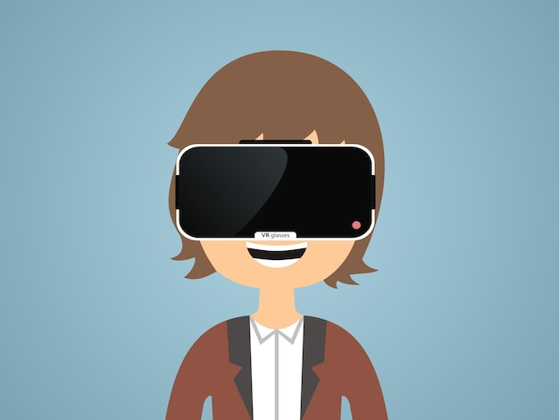 Man met bril van virtual reality