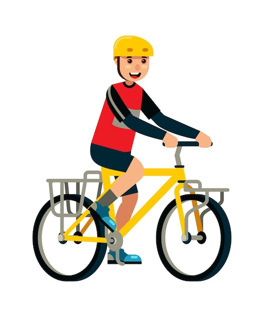 Man met een toerfiets vectorillustratie