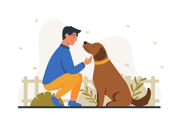 Man met zijn hond.