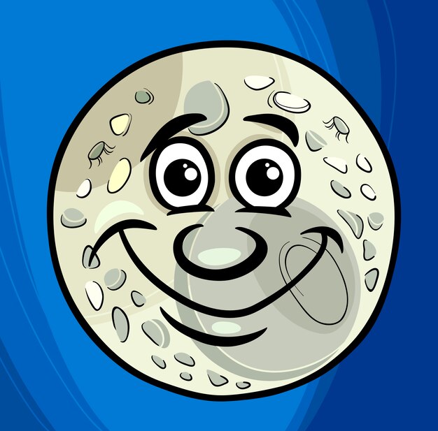 Vector man in the moon saying cartoon