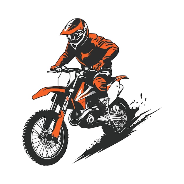 モトクロスバイクに乗った男が丘を飛び越えている