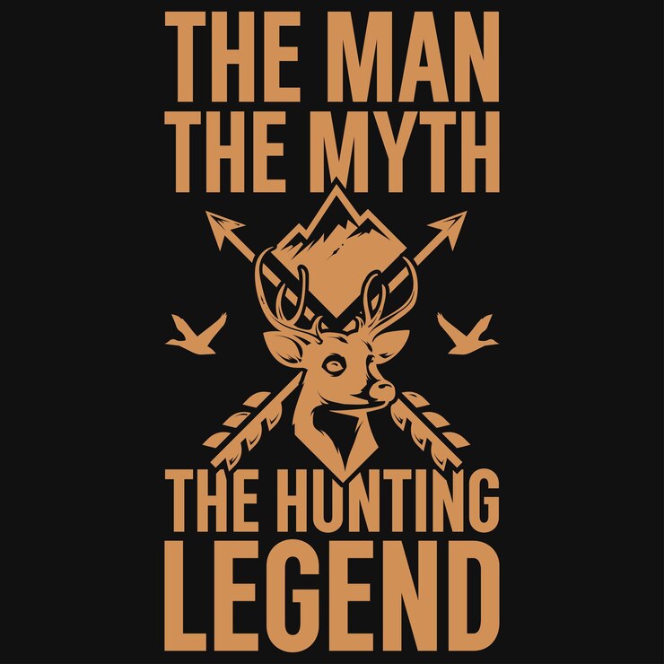 Vector the man the myth the hunting legends tshirt design