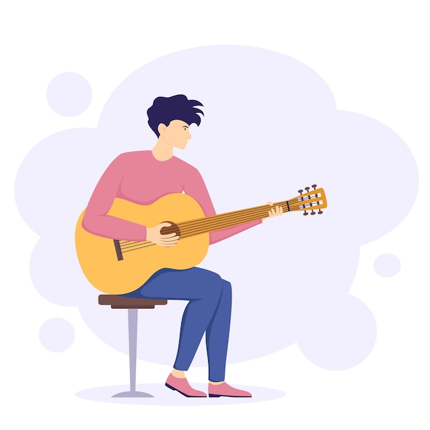 Man playing the guitar