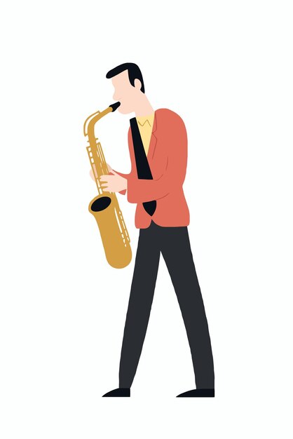 Man playing saxophone instrument