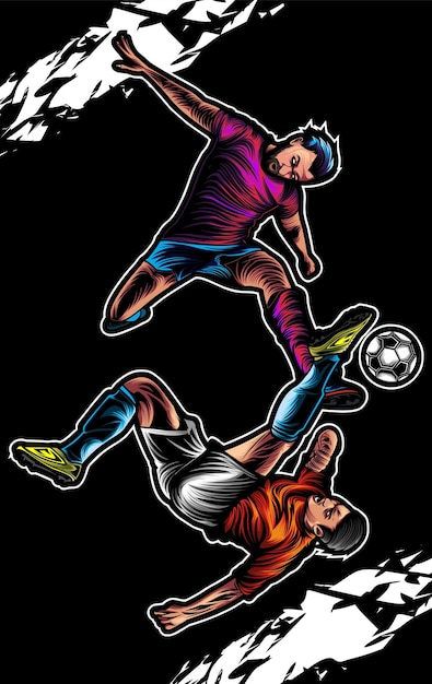 Man playing soccer overhead kick