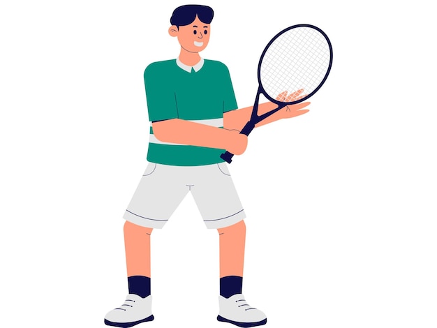 A Man Playing Tennis Illustration