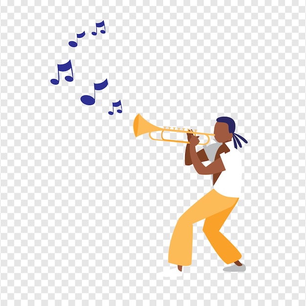 A man playing trumpet cartoon png download