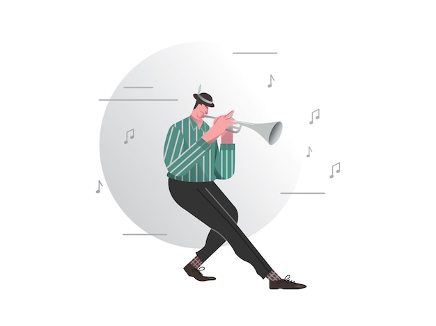 A man playing trumpet vector illustration