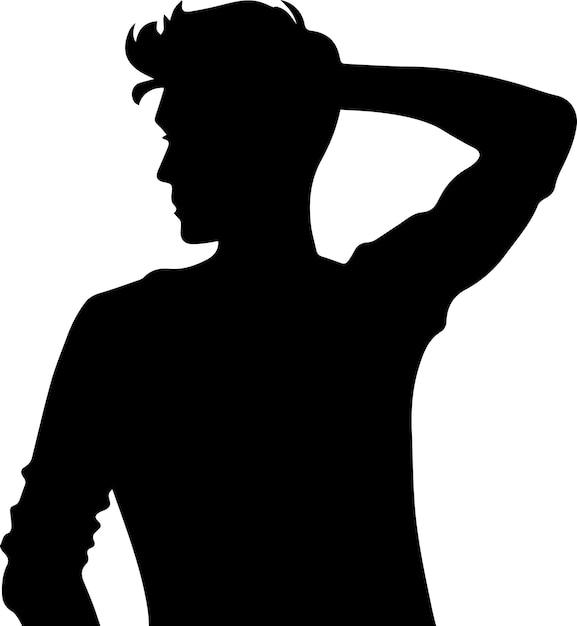 man pose vector silhouette illustration black color 27