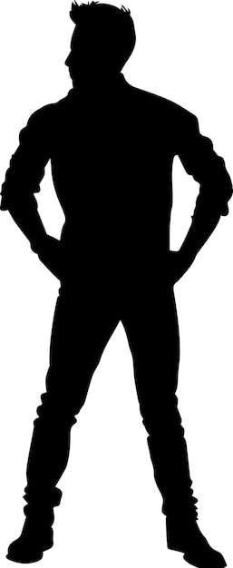 man pose vector silhouette illustration