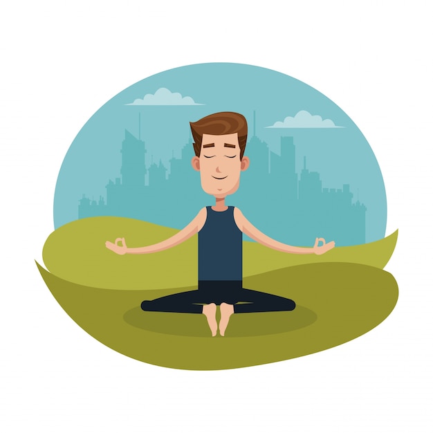 Man poseren yoga meditatie