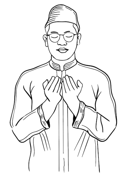 MAN PRAY MOSLEM VECTOR