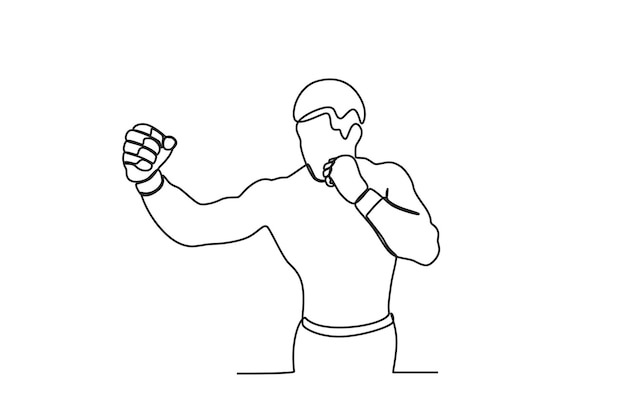 A man prepares to enter a boxing competition UFC oneline drawing