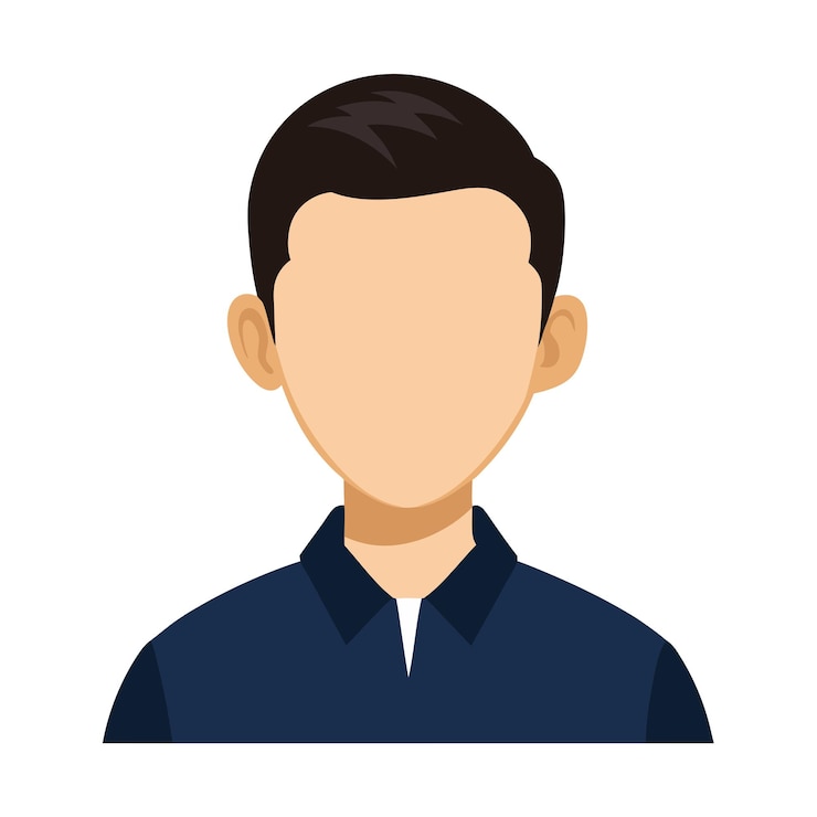Vector man professional business casual young avatar icon illustration